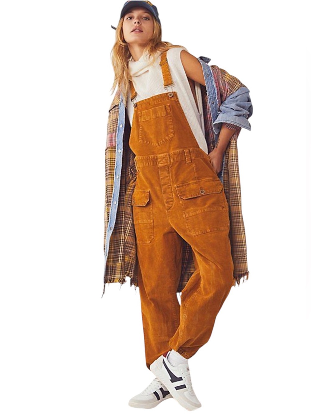 Free People We The Free Iris Cord Overalls Corduroy Size M